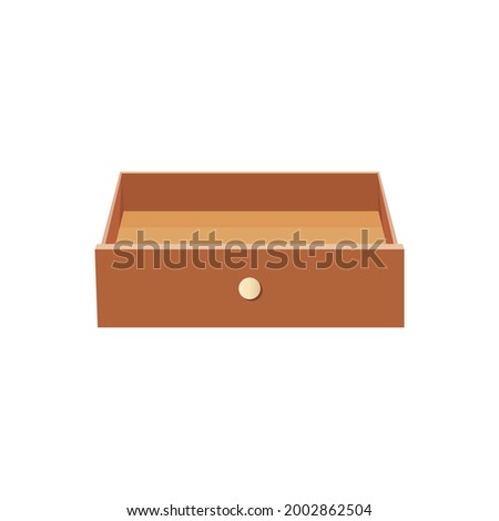 Wood Drawer Flat Design. Vector Illustration