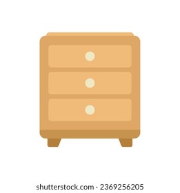 Wood drawer icon flat vector. Room design. Modern house isolated