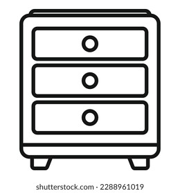 Wood drawer icon outline vector. Room design. Modern house