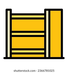Wood drawer icon outline vector. Work factory. Plant worker color flat