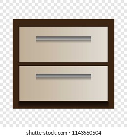 Wood drawer mockup. Realistic illustration of wood drawer vector mockup for on transparent background