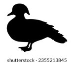 Wood duck silhouette vector art white background