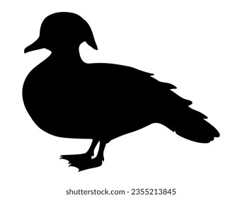 Wood duck silhouette vector art white background