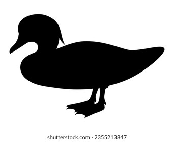 Wood duck silhouette vector art white background