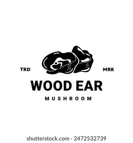 wood ear mushroom logo illustration suitable for vegetable shops and gardens