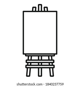 Wood easel icon. Outline wood easel vector icon for web design isolated on white background