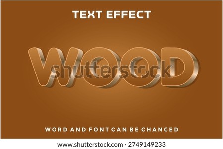 Wood editable text effect design template