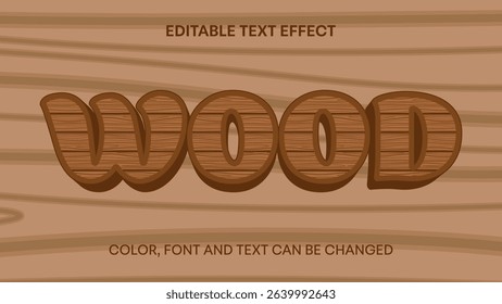 wood editable text effect. text effect with wooden texture