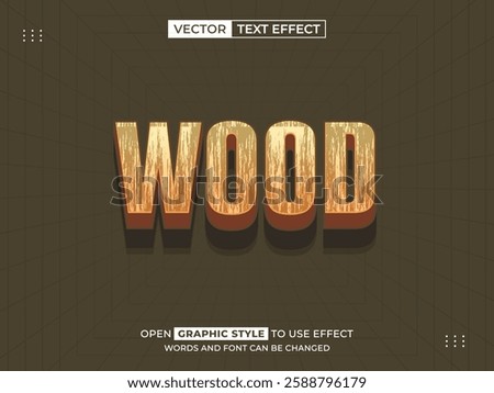 wood editable text, font effect, 3d text for title
