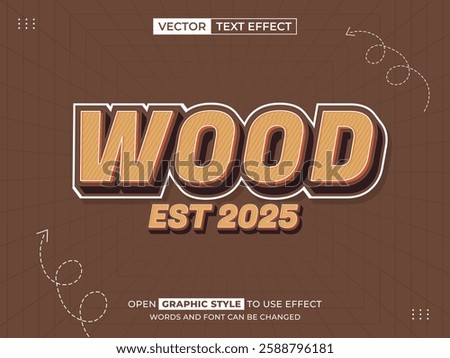 wood editable text, font effect, 3d text for title