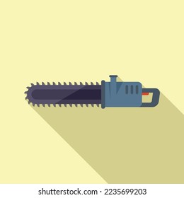 Wood electric saw icon flat vector. Power chain. Hand machine