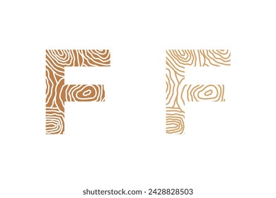 wood element design with combination letter design