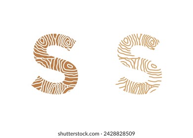 wood element design with combination letter design