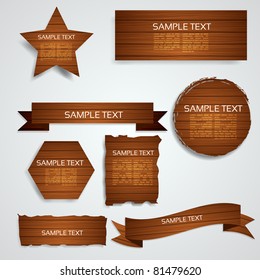 Wood Elements Collection - EPS10 Vector Design