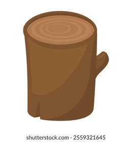 Wood Emoji Icon Illustration. Stump Vector Symbol Emoticon Design Doodle Vector.