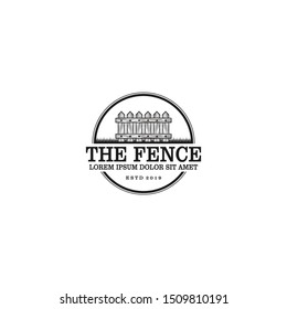 Wood fence logo design vintage logo design
