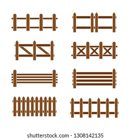 Wood Fence Set Different Designs Fences Stock Vector (Royalty Free ...