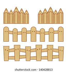 Wood Fence Vector Stock Vector (Royalty Free) 140428813 | Shutterstock