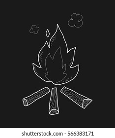 wood fire doodle