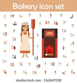 Wood fired oven color icon. Bakery icons universal set for web and mobile