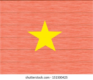 wood flag of vietnam
