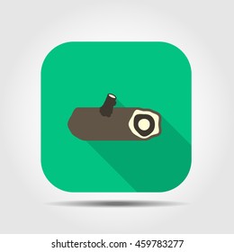 wood flat icon with long shadow, vector illustration