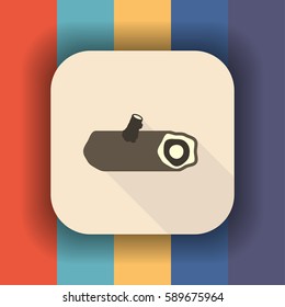 wood flat icon with long shadow, vector illustration