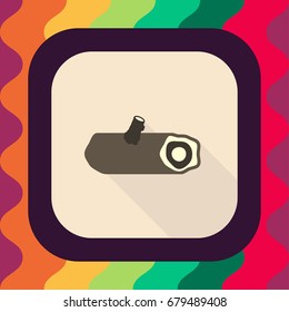 wood flat icon with long shadow, vector illustration