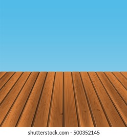 wood floor with blue back