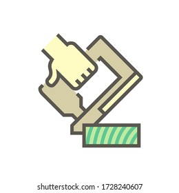 Wood floor construction and hammer vector icon design.