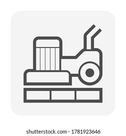 Wood floor construction and sander tool vector icon design.