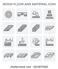 Wood Floor And Construction Tool  Icon Set.