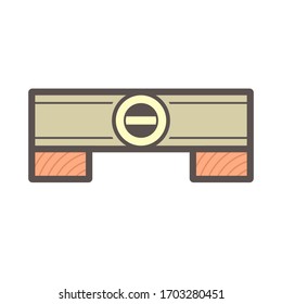 Wood floor construction and water level vector icon design.