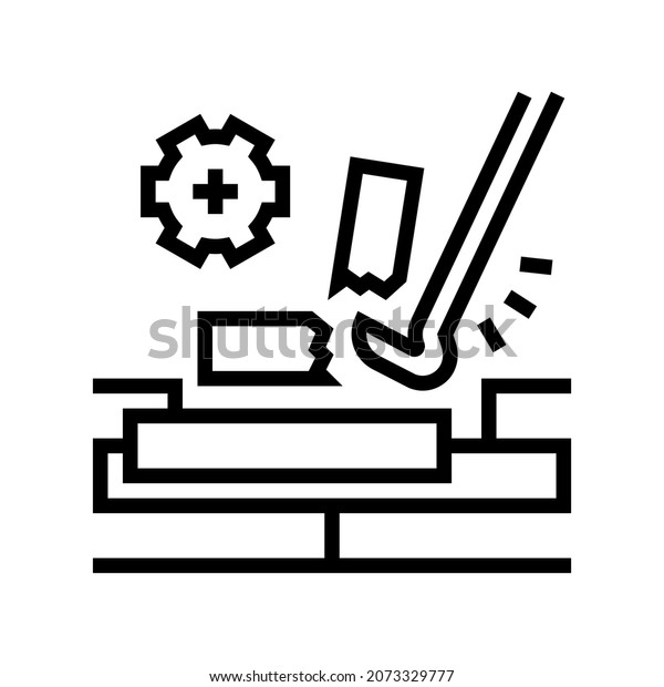 wood floor\
dismantling line icon vector. wood floor dismantling sign. isolated\
contour symbol black\
illustration