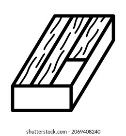 Wood floor flat line icon. Product manufactured from timber such as parquet, laminate, engineered, plank and hardwood. Outline sign for mobile concept and web design, store.