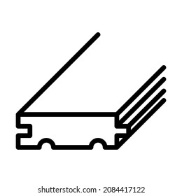 Wood floor flat line icon. Product manufactured from timber such as parquet, laminate, engineered, plank and hardwood. Outline sign for mobile concept and web design, store.