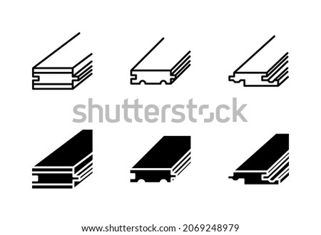 Wood floor flat line icon. Product manufactured from timber such as parquet, laminate, engineered, plank and hardwood. Outline sign for mobile concept and web design, store.