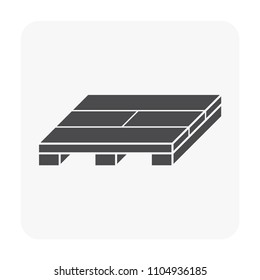 Wood floor and framing system vector icon design. Consist of support structure or joist beam and panel. Used to paving, laying, installation or construction interior and exterior of home or building.