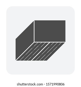 Wood floor inside room vector icon design in oblique view. That finishing or decoration material. Used to paving, laying, installation or construction at interior and exterior of home or building.