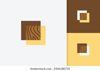 wood floor logo design vector template