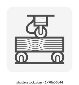 Wood Floor Material Testing Or Bending Testing Vector Icon Design. 