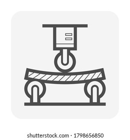 Wood Floor Material Testing Or Bending Testing Vector Icon Design.