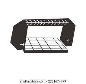 Wood floor material testing or bending testing vector icon 