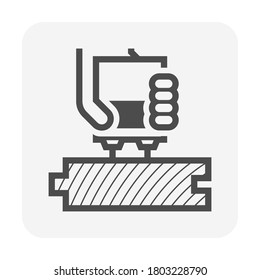 Wood floor material testing and moisture meter vector icon design.