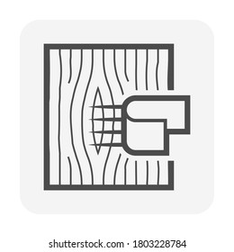 Holzbodenversuche oder Kratzprüfung, Vektorsymbol-Design. 