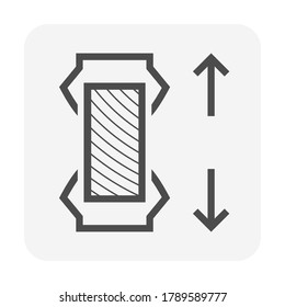 Wood Floor Material Testing Of Tensile Strength Testing Vector Icon Design.