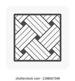 Wood floor material and texture vector icon. That is any product manufactured from timber vary of manufacturing styles such as laminate, parquet, engineered. Floor finishing material vector icon.