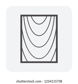 Wood floor material and texture vector icon. That is any product manufactured from timber vary of manufacturing styles such as laminate, parquet, engineered. Floor finishing material vector icon.