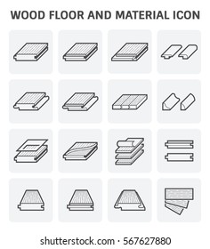 Projeto de conjunto de ícones de piso de madeira e material vetorial.