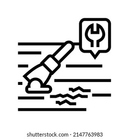 Wood Floor Scratch Repair Line Icon Vector. Wood Floor Scratch Repair Sign. Isolated Contour Symbol Black Illustration